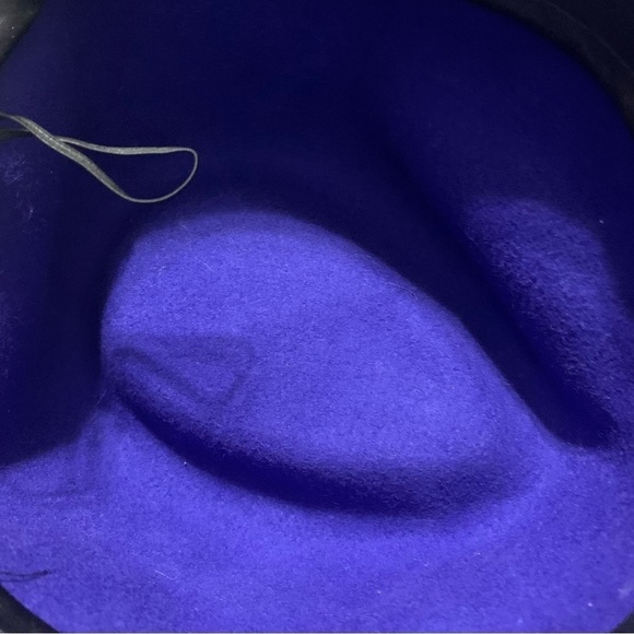 Women’s Colbalt Blue Wide Brim 100% Wool 56 cm Hat - Picture 7 of 11